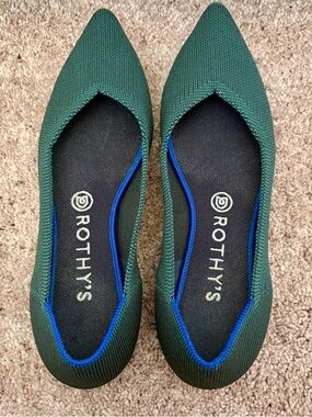 Rothy's Women's 8.5 Forest Green Pointed Knit Flats